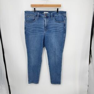 Madewell Size 20W 10” Roadtripper High Rise Skinny Jeans Blue Denim Stretch